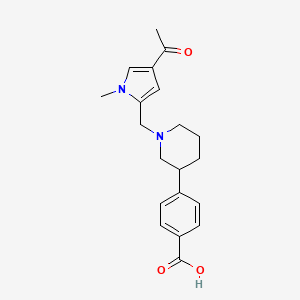 molecular formula C20H24N2O3 B5650174 4-{1-[(4-acetyl-1-methyl-1H-pyrrol-2-yl)methyl]piperidin-3-yl}benzoic acid 