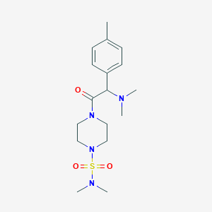 molecular formula C17H28N4O3S B5650186 4-[(dimethylamino)(4-methylphenyl)acetyl]-N,N-dimethyl-1-piperazinesulfonamide 