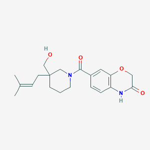 molecular formula C20H26N2O4 B5650195 7-{[3-(hydroxymethyl)-3-(3-methyl-2-buten-1-yl)-1-piperidinyl]carbonyl}-2H-1,4-benzoxazin-3(4H)-one 