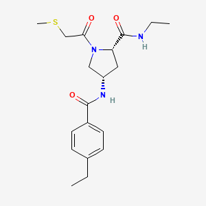 molecular formula C19H27N3O3S B5650198 (4S)-N-ethyl-4-[(4-ethylbenzoyl)amino]-1-[(methylthio)acetyl]-L-prolinamide 