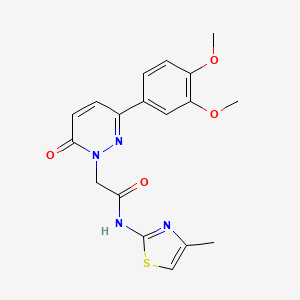 molecular formula C18H18N4O4S B5650209 2-[3-(3,4-dimethoxyphenyl)-6-oxo-1(6H)-pyridazinyl]-N-(4-methyl-1,3-thiazol-2-yl)acetamide 
