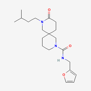 N-(2-furylmethyl)-8-(3-methylbutyl)-9-oxo-2,8-diazaspiro[5.5]undecane-2-carboxamide