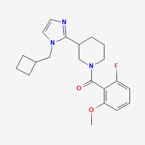 molecular formula C21H26FN3O2 B5650227 3-[1-(cyclobutylmethyl)-1H-imidazol-2-yl]-1-(2-fluoro-6-methoxybenzoyl)piperidine 