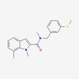 molecular formula C20H22N2OS B5650235 N,1,7-trimethyl-N-[3-(methylthio)benzyl]-1H-indole-2-carboxamide 