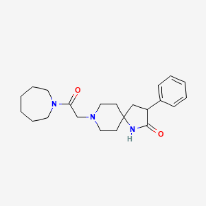 molecular formula C22H31N3O2 B5650250 8-[2-(1-azepanyl)-2-oxoethyl]-3-phenyl-1,8-diazaspiro[4.5]decan-2-one 