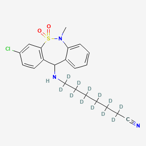 molecular formula C21H24ClN3O2S B565026 Decarboxy Tianeptine-d12 Nitrile CAS No. 1216525-46-0