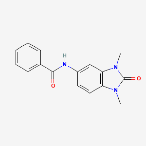 molecular formula C16H15N3O2 B5650279 N-(1,3-dimethyl-2-oxo-2,3-dihydro-1H-benzimidazol-5-yl)benzamide 
