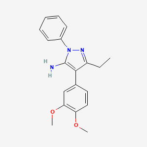 molecular formula C19H21N3O2 B5650294 4-(3,4-dimethoxyphenyl)-3-ethyl-1-phenyl-1H-pyrazol-5-amine 