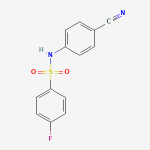molecular formula C13H9FN2O2S B5650297 N-(4-cyanophenyl)-4-fluorobenzenesulfonamide 