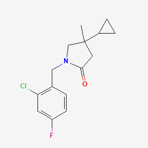 molecular formula C15H17ClFNO B5650303 1-(2-chloro-4-fluorobenzyl)-4-cyclopropyl-4-methylpyrrolidin-2-one 