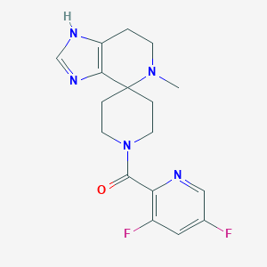 molecular formula C17H19F2N5O B5650309 1'-[(3,5-difluoropyridin-2-yl)carbonyl]-5-methyl-1,5,6,7-tetrahydrospiro[imidazo[4,5-c]pyridine-4,4'-piperidine] 