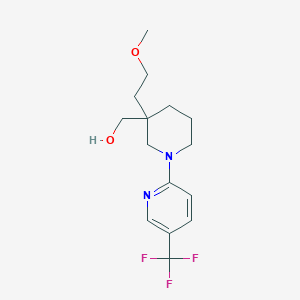 molecular formula C15H21F3N2O2 B5650317 {3-(2-methoxyethyl)-1-[5-(trifluoromethyl)-2-pyridinyl]-3-piperidinyl}methanol 