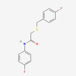molecular formula C15H13F2NOS B5650322 2-[(4-fluorobenzyl)thio]-N-(4-fluorophenyl)acetamide 