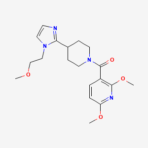 molecular formula C19H26N4O4 B5650327 2,6-dimethoxy-3-({4-[1-(2-methoxyethyl)-1H-imidazol-2-yl]piperidin-1-yl}carbonyl)pyridine 