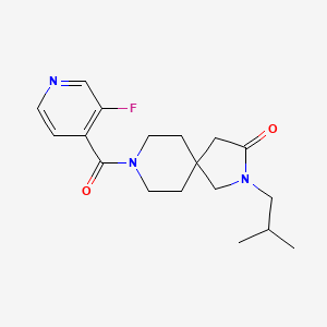 molecular formula C18H24FN3O2 B5650364 8-(3-fluoroisonicotinoyl)-2-isobutyl-2,8-diazaspiro[4.5]decan-3-one 