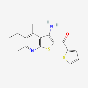 molecular formula C16H16N2OS2 B5650408 (3-amino-5-ethyl-4,6-dimethylthieno[2,3-b]pyridin-2-yl)(2-thienyl)methanone 