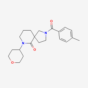 molecular formula C21H28N2O3 B5650423 2-(4-methylbenzoyl)-7-(tetrahydro-2H-pyran-4-yl)-2,7-diazaspiro[4.5]decan-6-one 