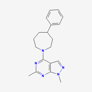 molecular formula C19H23N5 B5650430 1,6-dimethyl-4-(4-phenylazepan-1-yl)-1H-pyrazolo[3,4-d]pyrimidine 