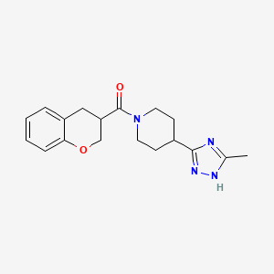 molecular formula C18H22N4O2 B5650435 1-(3,4-dihydro-2H-chromen-3-ylcarbonyl)-4-(3-methyl-1H-1,2,4-triazol-5-yl)piperidine 