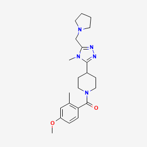 molecular formula C22H31N5O2 B5650438 1-(4-methoxy-2-methylbenzoyl)-4-[4-methyl-5-(pyrrolidin-1-ylmethyl)-4H-1,2,4-triazol-3-yl]piperidine 