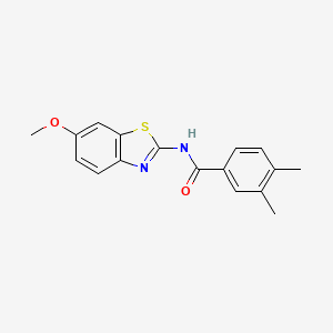 molecular formula C17H16N2O2S B5650471 N-(6-methoxy-1,3-benzothiazol-2-yl)-3,4-dimethylbenzamide 