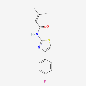 molecular formula C14H13FN2OS B5650493 N-[4-(4-fluorophenyl)-1,3-thiazol-2-yl]-3-methyl-2-butenamide 