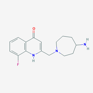 molecular formula C16H20FN3O B5650497 2-[(4-amino-1-azepanyl)methyl]-8-fluoro-4-quinolinol dihydrochloride 