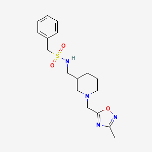 molecular formula C17H24N4O3S B5650500 N-({1-[(3-methyl-1,2,4-oxadiazol-5-yl)methyl]piperidin-3-yl}methyl)-1-phenylmethanesulfonamide 