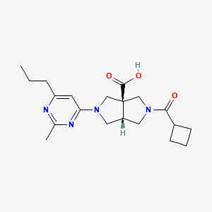 molecular formula C20H28N4O3 B5650511 (3aS*,6aS*)-2-(cyclobutylcarbonyl)-5-(2-methyl-6-propylpyrimidin-4-yl)hexahydropyrrolo[3,4-c]pyrrole-3a(1H)-carboxylic acid 