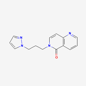 molecular formula C14H14N4O B5650519 6-[3-(1H-pyrazol-1-yl)propyl]-1,6-naphthyridin-5(6H)-one 