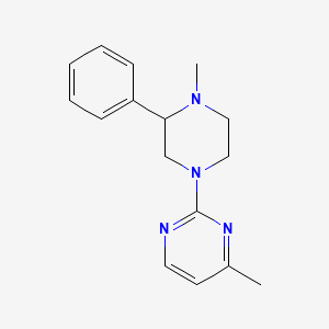 molecular formula C16H20N4 B5650588 4-methyl-2-(4-methyl-3-phenylpiperazin-1-yl)pyrimidine 