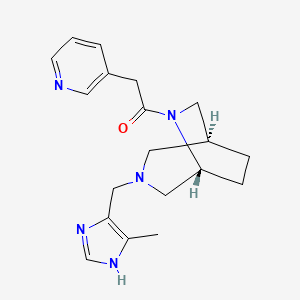 molecular formula C19H25N5O B5650593 (1S*,5R*)-3-[(4-methyl-1H-imidazol-5-yl)methyl]-6-(pyridin-3-ylacetyl)-3,6-diazabicyclo[3.2.2]nonane 