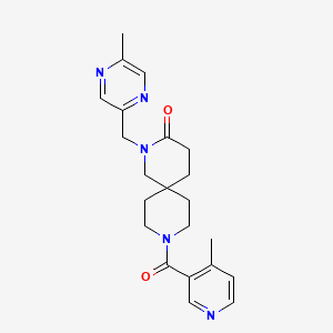 molecular formula C22H27N5O2 B5650598 2-[(5-methylpyrazin-2-yl)methyl]-9-[(4-methylpyridin-3-yl)carbonyl]-2,9-diazaspiro[5.5]undecan-3-one 