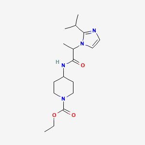 molecular formula C17H28N4O3 B5650613 ethyl 4-{[2-(2-isopropyl-1H-imidazol-1-yl)propanoyl]amino}-1-piperidinecarboxylate 