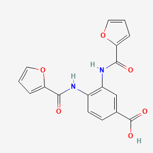 molecular formula C17H12N2O6 B5650632 3,4-bis(2-furoylamino)benzoic acid 