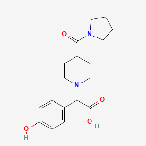molecular formula C18H24N2O4 B5650640 (4-hydroxyphenyl)[4-(pyrrolidin-1-ylcarbonyl)piperidin-1-yl]acetic acid 