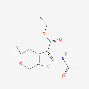 molecular formula C14H19NO4S B5650642 ethyl 2-(acetylamino)-5,5-dimethyl-4,7-dihydro-5H-thieno[2,3-c]pyran-3-carboxylate 