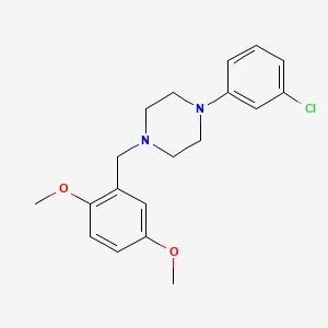 molecular formula C19H23ClN2O2 B5650646 1-(3-chlorophenyl)-4-(2,5-dimethoxybenzyl)piperazine 
