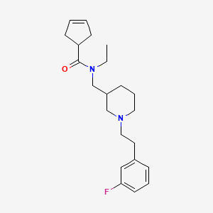 molecular formula C22H31FN2O B5650694 N-ethyl-N-({1-[2-(3-fluorophenyl)ethyl]piperidin-3-yl}methyl)cyclopent-3-ene-1-carboxamide 