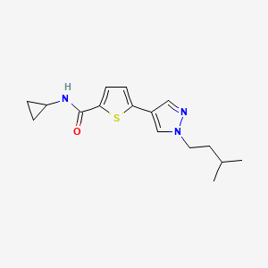 molecular formula C16H21N3OS B5650696 N-cyclopropyl-5-[1-(3-methylbutyl)-1H-pyrazol-4-yl]thiophene-2-carboxamide 
