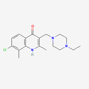 7-chloro-3-[(4-ethyl-1-piperazinyl)methyl]-2,8-dimethyl-4-quinolinol