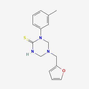 molecular formula C15H17N3OS B5650713 5-(2-furylmethyl)-1-(3-methylphenyl)-1,3,5-triazinane-2-thione 