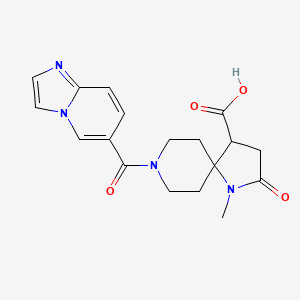 molecular formula C18H20N4O4 B5650726 8-(imidazo[1,2-a]pyridin-6-ylcarbonyl)-1-methyl-2-oxo-1,8-diazaspiro[4.5]decane-4-carboxylic acid 
