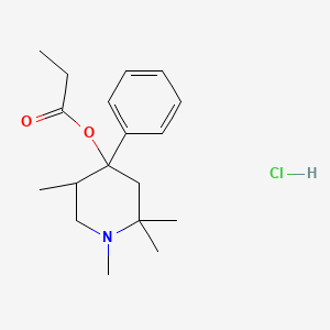 1,2,2,5-tetramethyl-4-phenyl-4-piperidinyl propanoate hydrochloride
