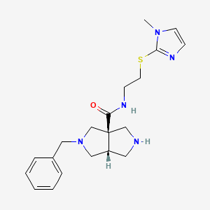 molecular formula C20H27N5OS B5650798 rel-(3aR,6aR)-2-benzyl-N-{2-[(1-methyl-1H-imidazol-2-yl)thio]ethyl}hexahydropyrrolo[3,4-c]pyrrole-3a(1H)-carboxamide dihydrochloride 