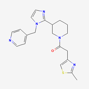 molecular formula C20H23N5OS B5650804 4-[(2-{1-[(2-methyl-1,3-thiazol-4-yl)acetyl]piperidin-3-yl}-1H-imidazol-1-yl)methyl]pyridine 