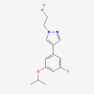 molecular formula C14H17FN2O2 B5650807 2-[4-(3-fluoro-5-isopropoxyphenyl)-1H-pyrazol-1-yl]ethanol 