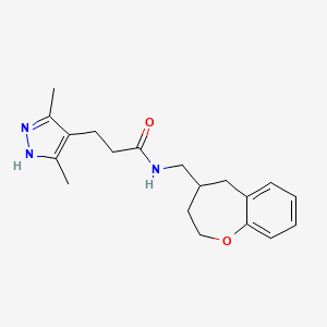 molecular formula C19H25N3O2 B5650840 3-(3,5-dimethyl-1H-pyrazol-4-yl)-N-(2,3,4,5-tetrahydro-1-benzoxepin-4-ylmethyl)propanamide 