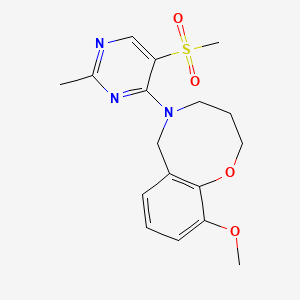 molecular formula C17H21N3O4S B5650846 10-methoxy-5-[2-methyl-5-(methylsulfonyl)pyrimidin-4-yl]-3,4,5,6-tetrahydro-2H-1,5-benzoxazocine 
