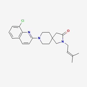 molecular formula C22H26ClN3O B5650858 8-(8-chloro-2-quinolinyl)-2-(3-methyl-2-buten-1-yl)-2,8-diazaspiro[4.5]decan-3-one 
